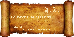 Mauskopf Kunigunda névjegykártya